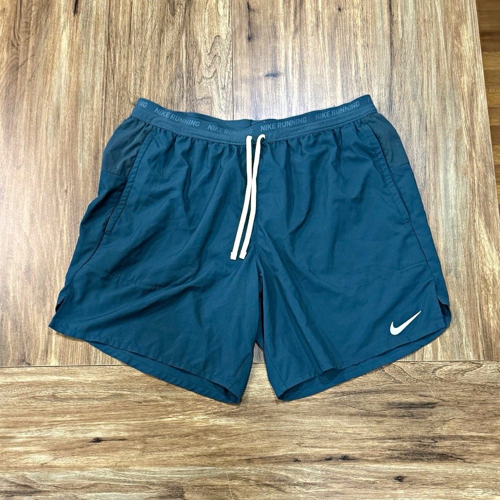 Nike Dri-FIT Flex Teal Green Drawstring Men's Athletic Running Shorts Sz Large